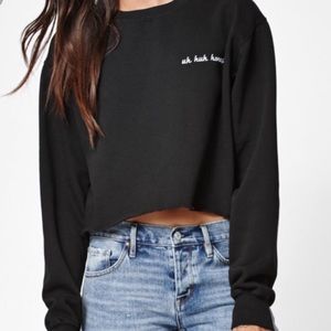 Brandy Melville Cropped Graphic Sweater